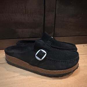 Birkenstock Buckley Suede Leather Clog Slide in Color Black 40